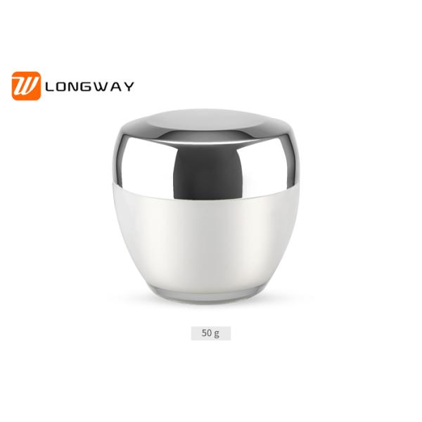Round Silver Cap Airless Pump Jar / Acrylic Lotion Bottle For Facial Cream