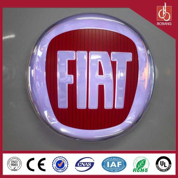 LED chrome coating film car logo sign, backlit car logo emblem