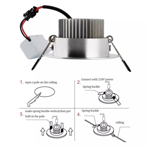 High Power Recessed Ceiling Downlight No Flicker 240v Ceiling Spotlights