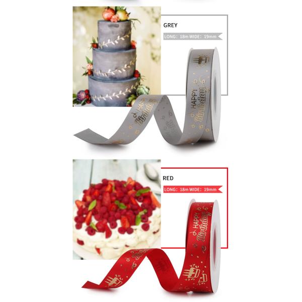 100mm 3inch Solid Color taps printed letter for birthday party Polyester Material Satin Ribbon