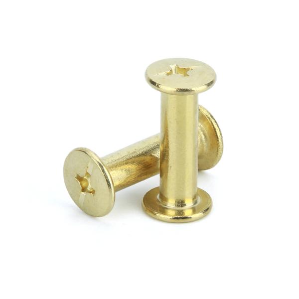 Yellow Brass Big Flat Head Butt Screws Book Photo Chiago Screws Chicago Binding Screws