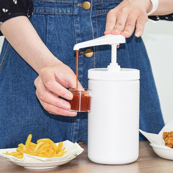 Quality 960ml Plastic Round Container Syrup Dispenser Pump With 5ml 8ml 10ml Dosage for sale