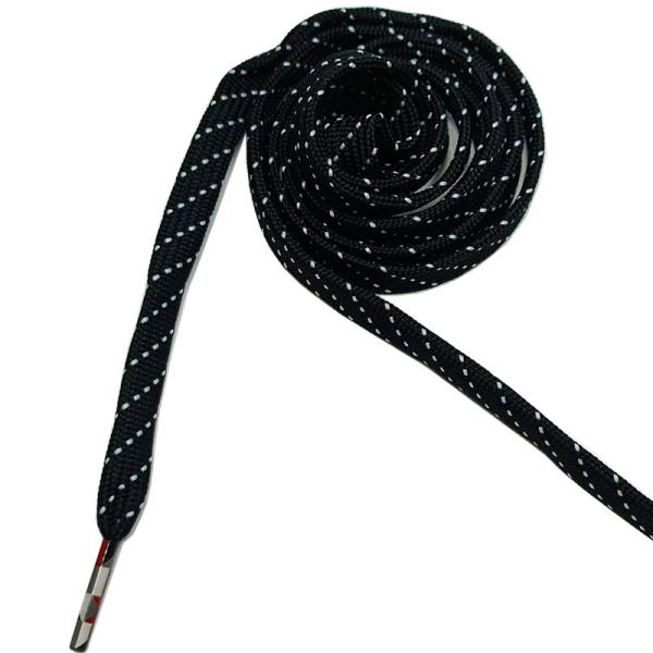 Polyester Flat Drawstring Cord For Hoodie Black Elastic Shock Cord