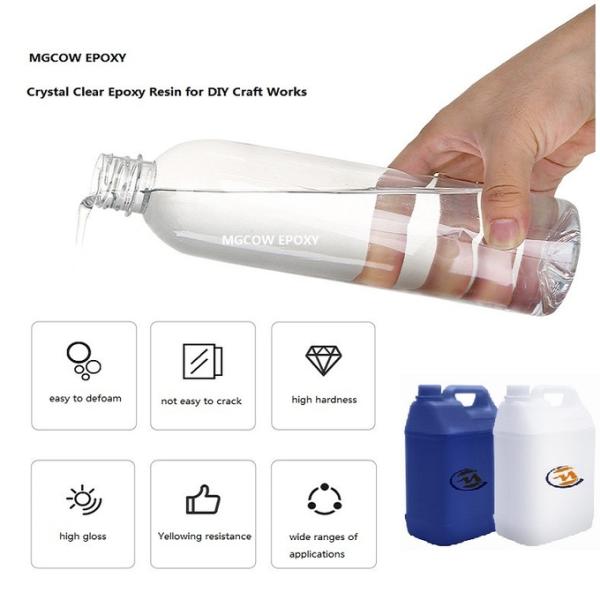 Mix Ratio 3:1 Anti Yellowing Deep Pour Crystal Clear Epoxy Resin For Wooden Works