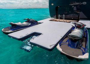China Durable Inflatable Yacht Slides Mega Dock , Jet - Ski Drive - On Blow Up Swim Platform wholesale