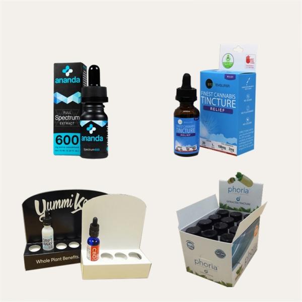 Colorful Printing CMYK 120mic Dropper Bottle Paper Box CBD