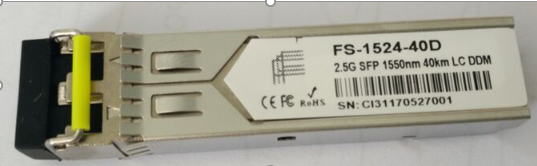 2.5Gb/s 40km SFP Transceiver (Multi-rate) Hot Pluggable, Duplex LC, +3.3V, 1550nm, DFB-LD, Single-mode, DDM FS-1524-40D