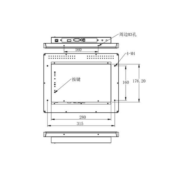 Custom LCD TouchScreen for Elevator 15 Inch Monitor Horizontal Vertical Display Options
