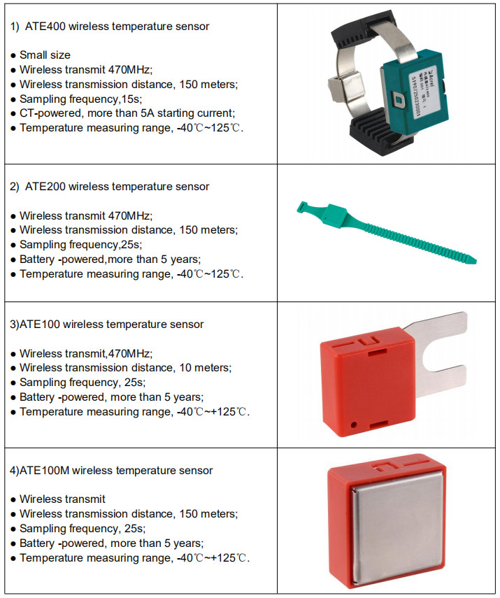 Acrel battery Powered 470 mhz Wireless Temperature Monitor For Cabinet
