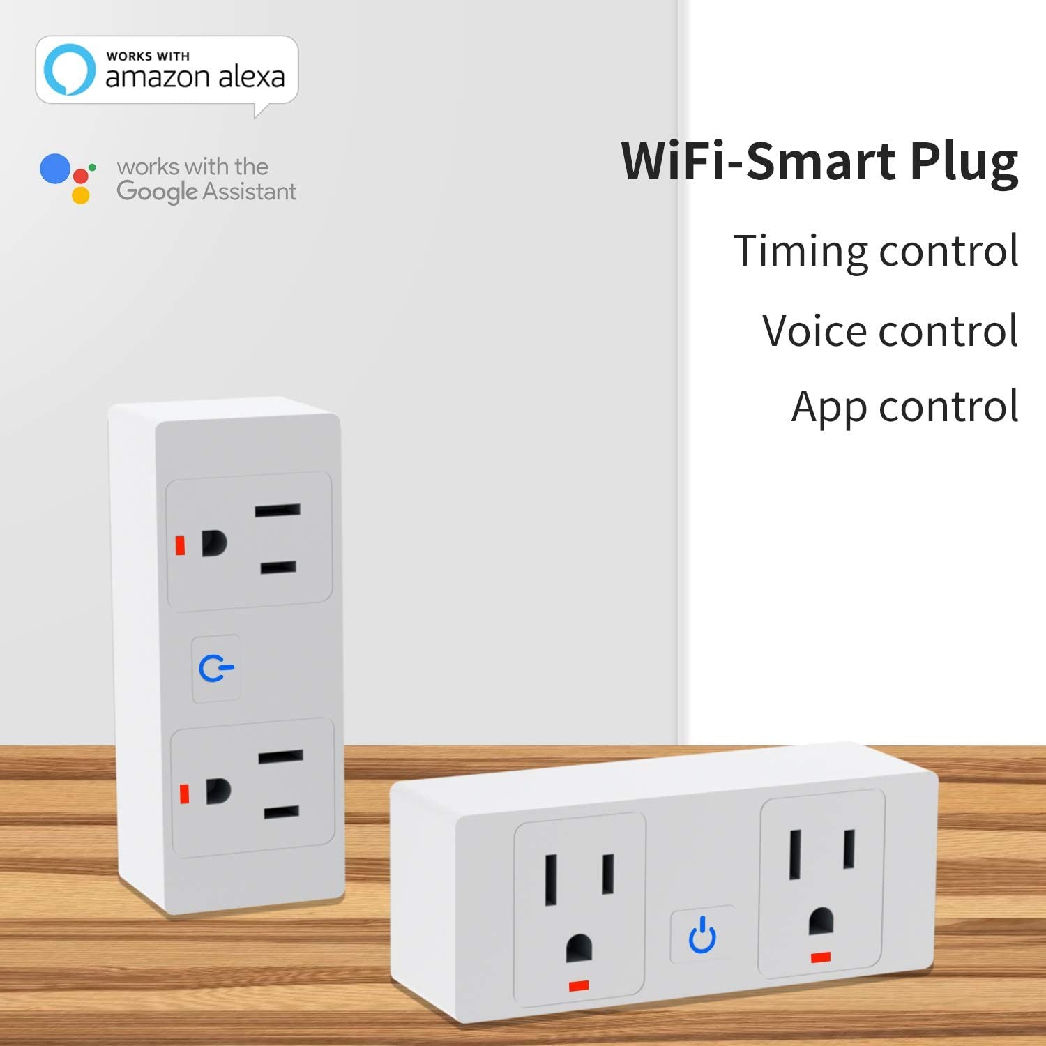 US Standard Tuya Wifi Smart Wall Plug Google Assistant Voice And Timing Control