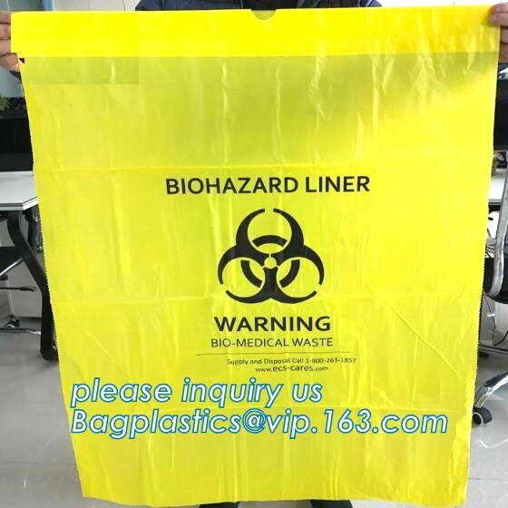 LDPE biohazard waste bin bags disposable medical autoclave bags, biohazard specimen bag plastic adhesive flat bag, bagea
