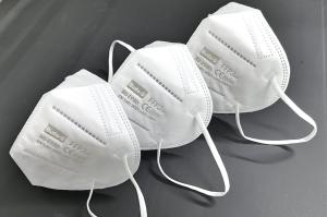 China White Disposable Nonwoven Face Mask FFP3 NR Particulate Respirator Mask EU Standard Without Valve , With Embossing Print wholesale