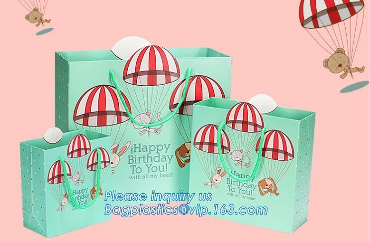 Custom paper bag with handle coated white paper bag printing pattern flower carrier bag,Flower carrier paper bags with d
