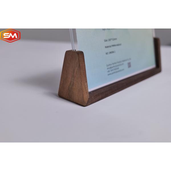 New Style Clear Acrylic Sign Holder Photo Frame OEM With Wood Base Stand Diaplay