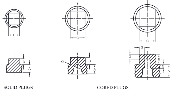 Cast Threaded Square Head Plug Stainless Steel Pipe Fittings MSS SP-114 CL1000