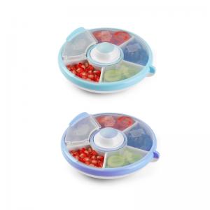 China Round Divided Plastic Containers Multi Compartment Snack Containers wholesale