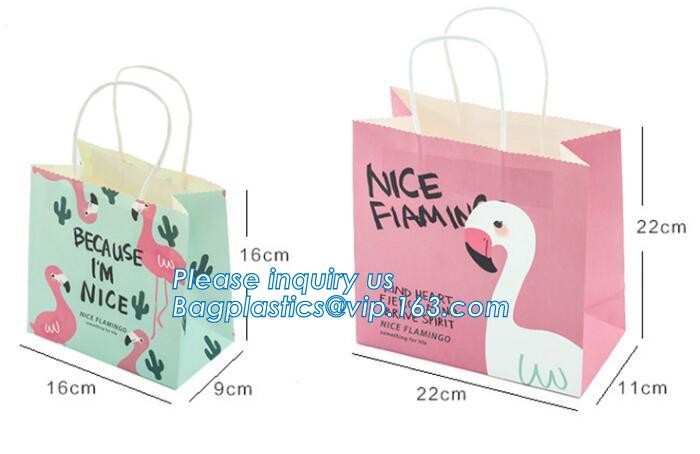 Custom paper bag with handle coated white paper bag printing pattern flower carrier bag,Flower carrier paper bags with d
