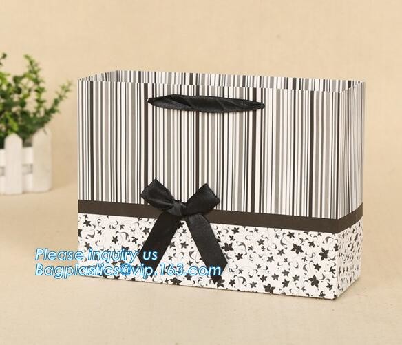 Fashion Custom Printing Luxury Gift Shopping Carrier Paper Bag With Your Own Logo Print,strong twisted handle black leat