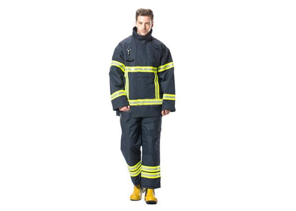 Quality Navy Blue Firefighter Uniform Nomex IIIA Breathable Layer Fire Fighter Suit for sale