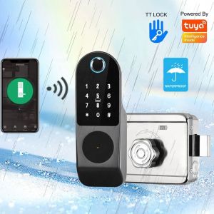 China Tuya App Control Remote Deadbolt Lock Wifi Double Sided Fingerprint wholesale