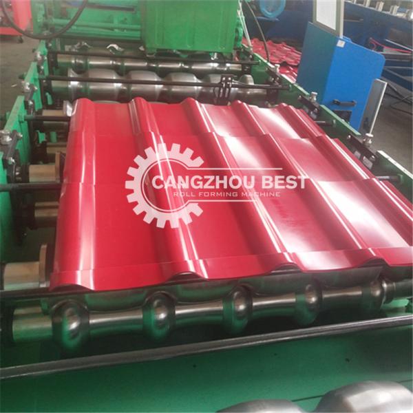Corrugated Metal 740mm PPGI Glazed Tile Roll Forming Machine