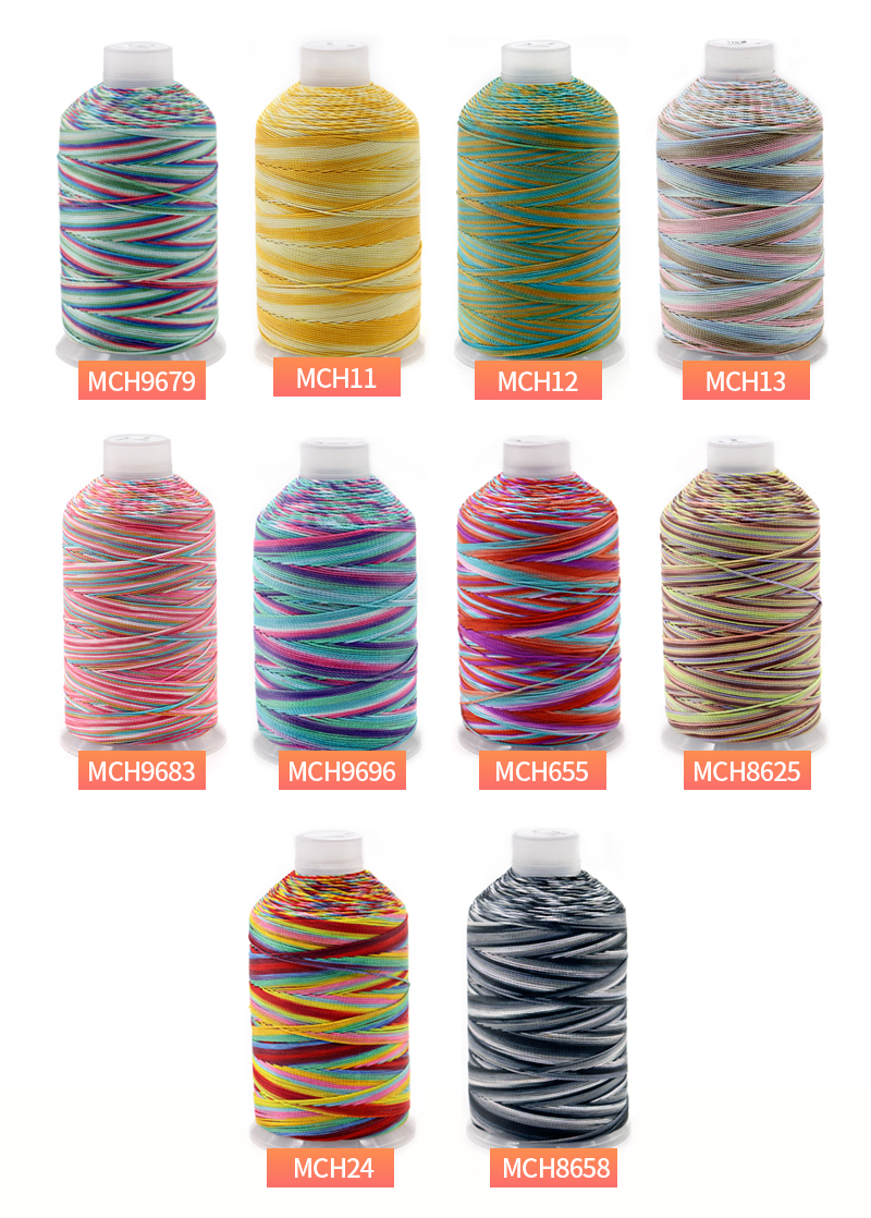 Low Shrinkage 100% Polyester Multi Color Sewing Threads for Yarn Count 3Plys Weaving Crafts