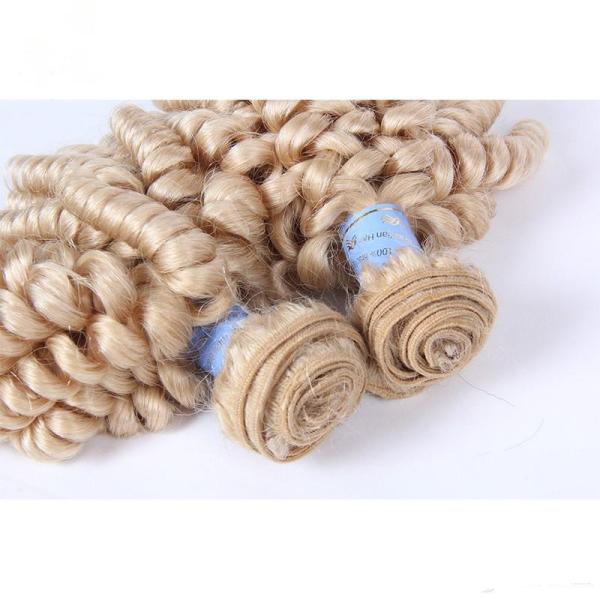 Blonde Aunty Funmi Human Hair Extensions #613 Platinum Blonde Virgin Russian Romance Curls Funmi Human Hair Weave