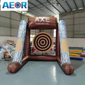 China Inflatable Axe Throwing Games Inflatable Target Dart Board with 1 Air Blower and 4 Axes for Sport Events wholesale