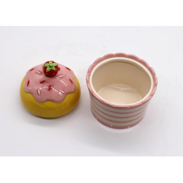 Colorful Ceramic Kitchen Canisters / Ice Cream Cone Jar With Strawberry Shaped Lid