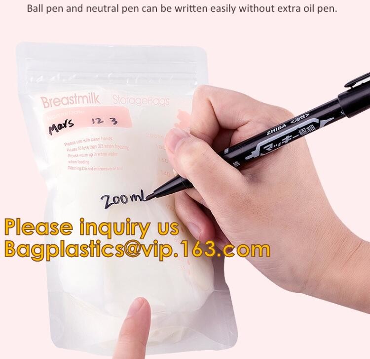 biodegradable eco-friendly FDA clear juice sealed drink pouches translucent reclosable hand held zipper plastic drinking