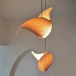 Veneer pendant light Nordic wooden hanging lamp replica design lamp(WH-AP-545)