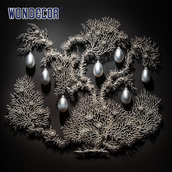 Quality Weather Resistance Contemporary Metal Wall Sculptures Art Coral Pearl for sale