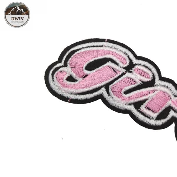 Eco Friendly Woven Sew On Letter Patches Customized Color For Handbags / Hats