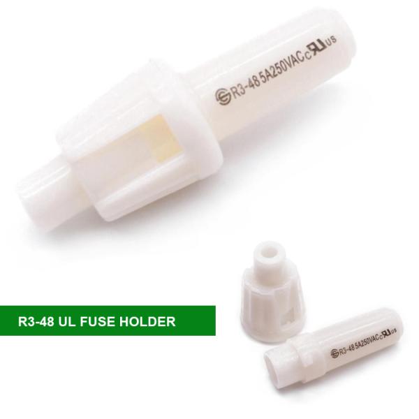 White 5x20 5A Inline Fuse Holders UL Listed With 18AWG 20AWG Cable