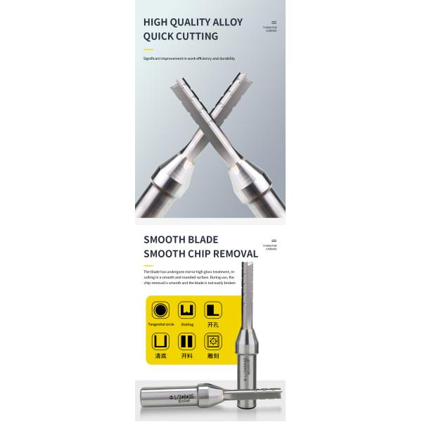 YingBa High Quality Router Bits Solid Carbide Three Flutes TCT Straight Bits Milling Cutter for Wood Slotting Cutter End Mill