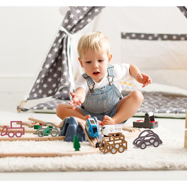 Car Shape Baby Silicone Toys Multi Color Food Grade Nontoxic Material