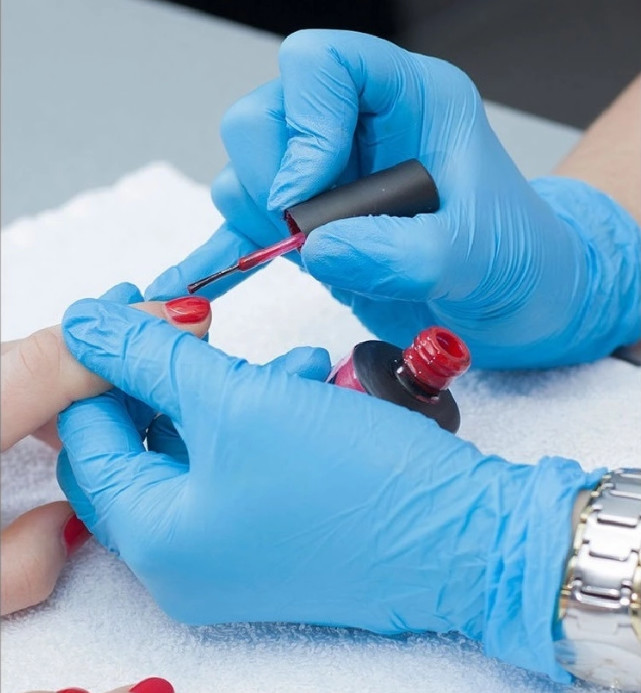 Inspection Anti Pollution Stretchable Nitrile And Latex Gloves