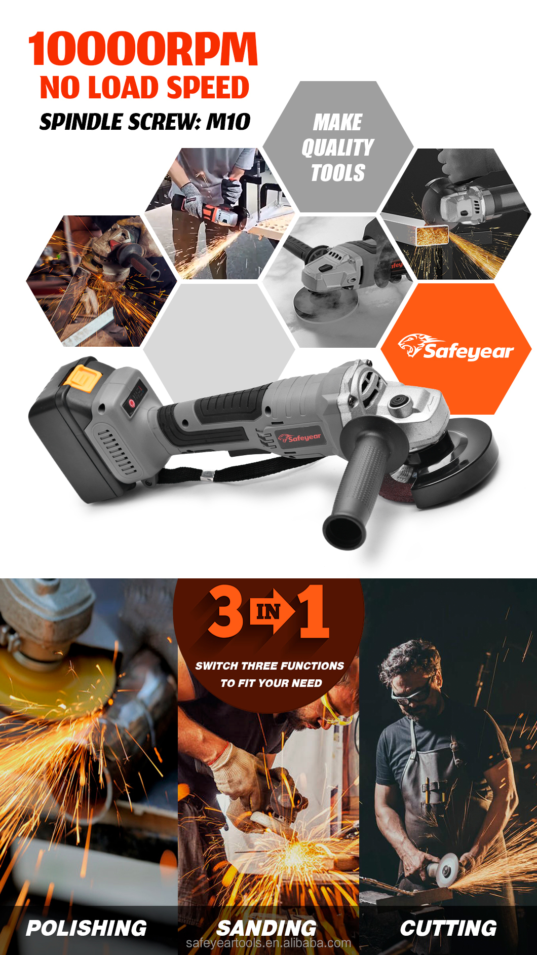 21Volt Variable Speed 4 Inch Grinder Cordless Brushless Cut Off Tool 4.0Ah 10000RPM Electric Powered Tools