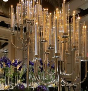 China Factory Custom 20 Arms Gold Metal Candelabra For Event Decor wholesale