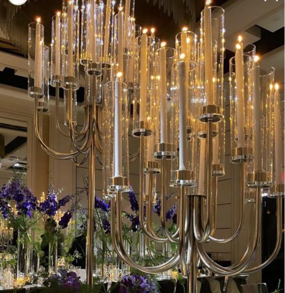 Quality Factory Custom 20 Arms Gold Metal Candelabra For Event Decor for sale