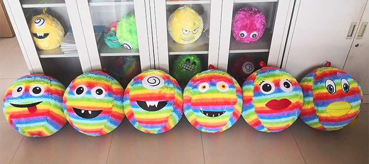 Unisex Acceptable Custom Rainbow Colorful Inflatable Plush Ball for Customization