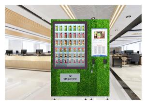 Floor Stand 24 Hours Auto Salad Vending Machine With Coin Bill Card Payments