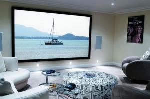 Home Cinema 150 Wall Mount Fixed Frame Projector Screen With HD Matte White