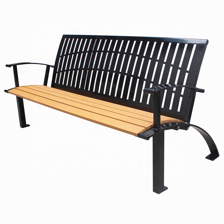 Commercial Backless Outdoor Wooden Bench For Urban Park School