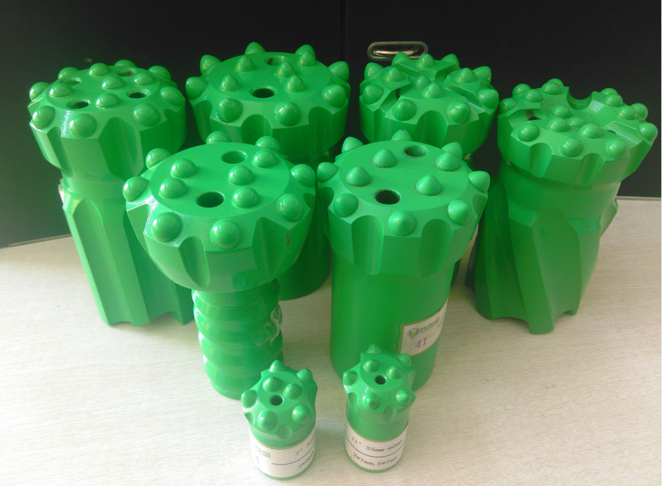 Ballistic T45 Quarrying Green Threaded Drilling Tools Retrac Thread Button Bits