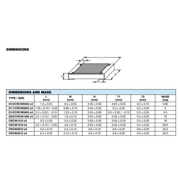 CRCW0805100KJNEA Thick Film Chip Current Sense Resistors SMD Vishay Dale