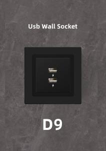 China UK Standard 2 USB Wall Power Socket Fast Charger Metal Frame Plastic Modular on sale