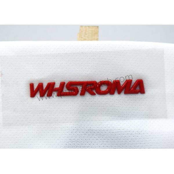 Custom Silicone Heat Transfer Labels OEKO-TEX Black Red Glossy