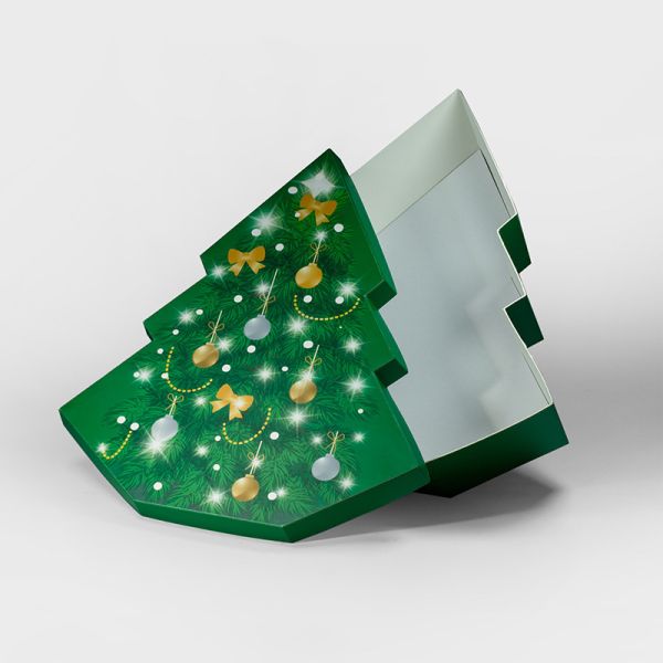 Christmas Tree Shaped Gift Box Elegant Presentation Package Paper Box Printing Designed For Supermarket Shopping Mall Christmas Event