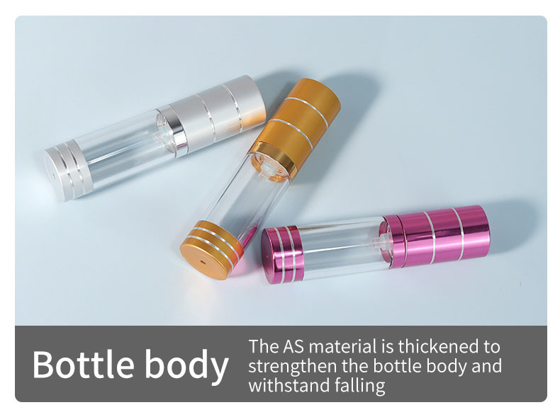 Collar Material PP 15ml 30ml 50ml Luxury Design AS Material Round Shape Lotion Serum Cream Refillable Airless Bottle